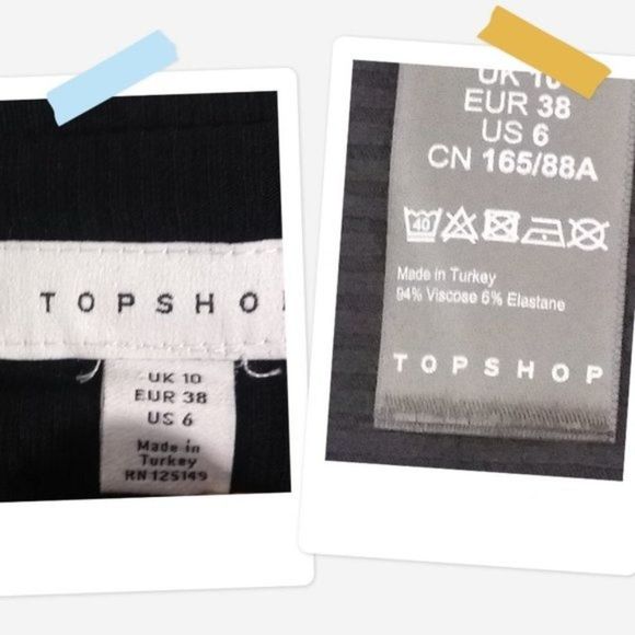 TOPSHOPTube Top Cropped Ribbed Knit Bandeau Size 6 Black - Picture 5 of 5